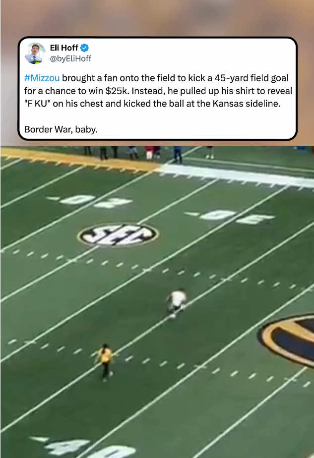 You really can’t beat a good ol’ college football rivalry game 😭 (🎥 via TrevHahn3 / X, h/t byEliHoff / X) #mizzou #mizzoufootball #kansasfootball #cfb #CollegeFootball 