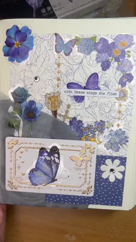 A dedication page to my beautiful aunt. Missing you so much today. Looking for our butterflies that you send from heaven 💙🦋 #journal #journaling #fyp #asmrjournal #scrapbooking 