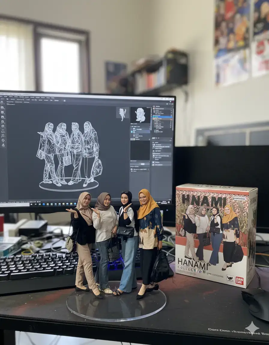 Cara Edit Miniatur ai 1. klik google/ google chrome 2. search gemini ai 3. klik gemini ai 4. klik (+) untuk menambahkan foto 5. tulis teks: Using the model screate a 1/18 scale commercialized figurine of the characters in the picture, in a realistic style, in a real environment. The figurine is placed on a computer desk. The figurine has a round transparent acrylic base, with no text on the base. The content on the computer screen is the Zbrush modeling process of this figurine. Nexs to the computer screen is a BANDAI-style toy packaging box printed with the original atwork. The packaging features two-dimensional flat ilustrations. 6. klik panah untuk SAVE #geminiai #fyp #ai #editminiaturviral #miniaturai