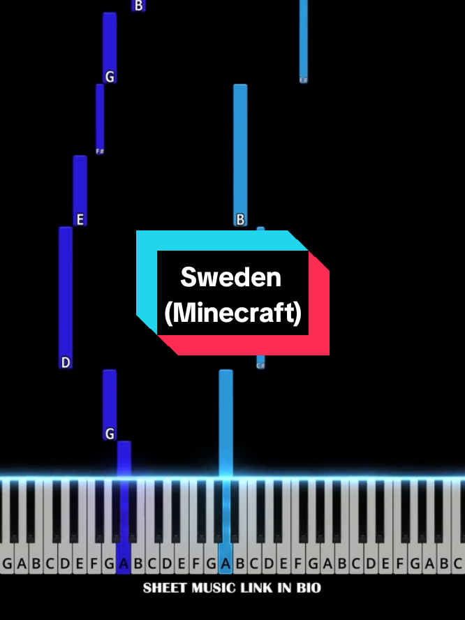 🔵 Sweden - Minecraft | EASY Piano Tutorial + Sheet Music (PDF)