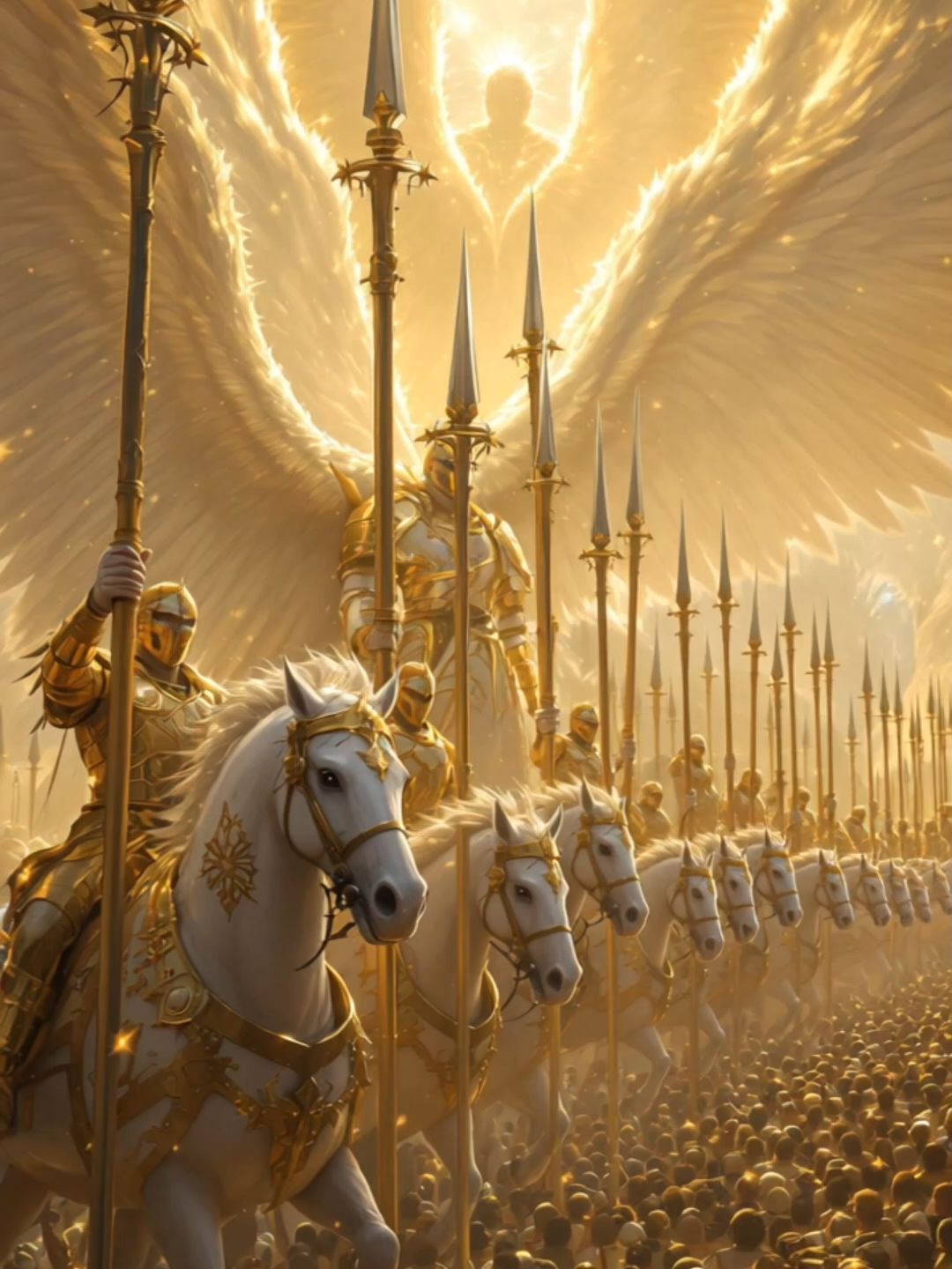 The angels announce the glorious return of the Lord. #GloriousReturn #EndOfTimes #EternalWar #FinalProphecy #ApocalypseNow #SpiritualWarfare #HeavenlyBattle