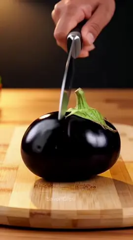 Oddly satisfying 🍆✨ Clean cut 🍴 ASMR. No talking, just vibes. #ASMR #OddlySatisfying #SatisfyingCuts #FoodASMR #KnifeSkills 