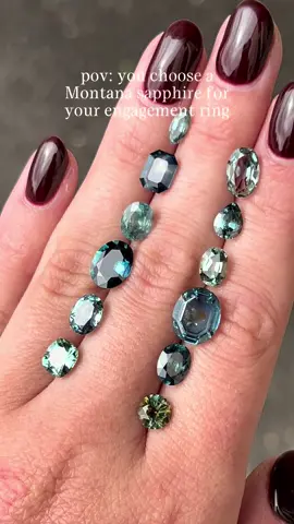the beauty of Montana sapphires 🏔️🌲🌊🌿🏞️ happy #sapphiresaturday ! We just listed a fresh batch of 25 Montana sapphires to our site that are available for engagement rings! Let’s design a ring as beautiful as the lakes, trees, rivers, and big sky of Montana!  #alternativeengagementring #sapphireengagementring #uniqueengagementrings #engagementring 