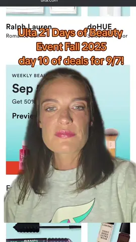 Ulta 21 Days of Beauty Event Fall 2025 day 10 of deals for Sunday 9/7! #ulta #ultabeauty #21daysofbeauty #beauty #beautysale 