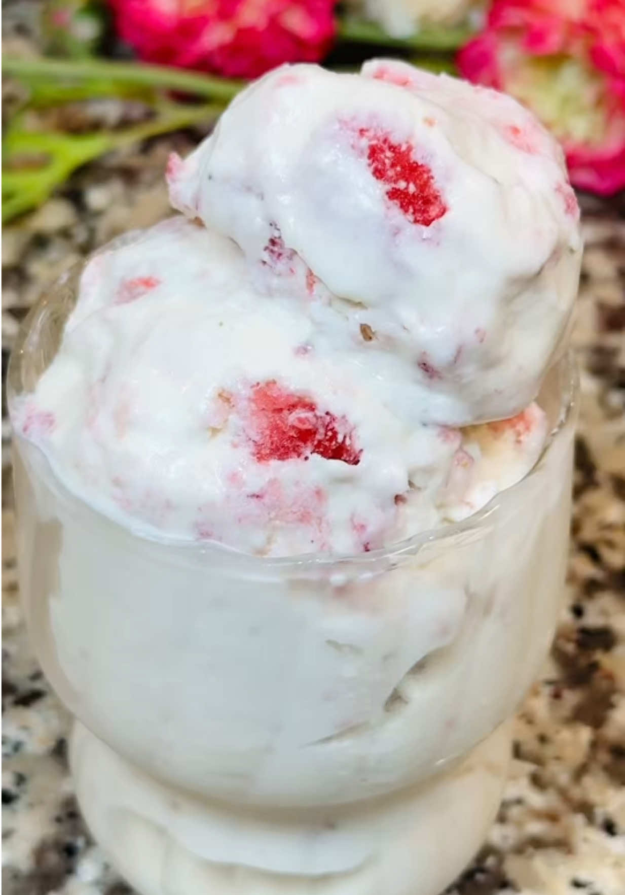 4-Ingredient Strawberry Ice Cream! Easy Treat 🍓🍧 #strawberry#icecream #Recipe #fyp #creatorsearchinsights  