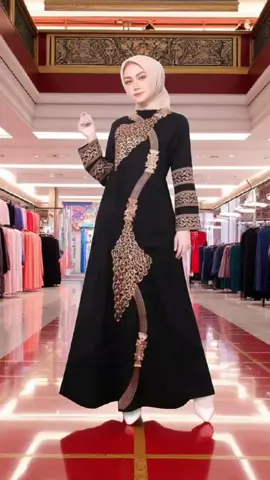 BAJU MUSLIM GAMIS ABAYA BORDIR TURKEY JETBLACK LABEL ARAB Gold Hitam 1229 Zipper Umroh #gamis #abaya #muslimah #ootdfashion #promoguncang99 