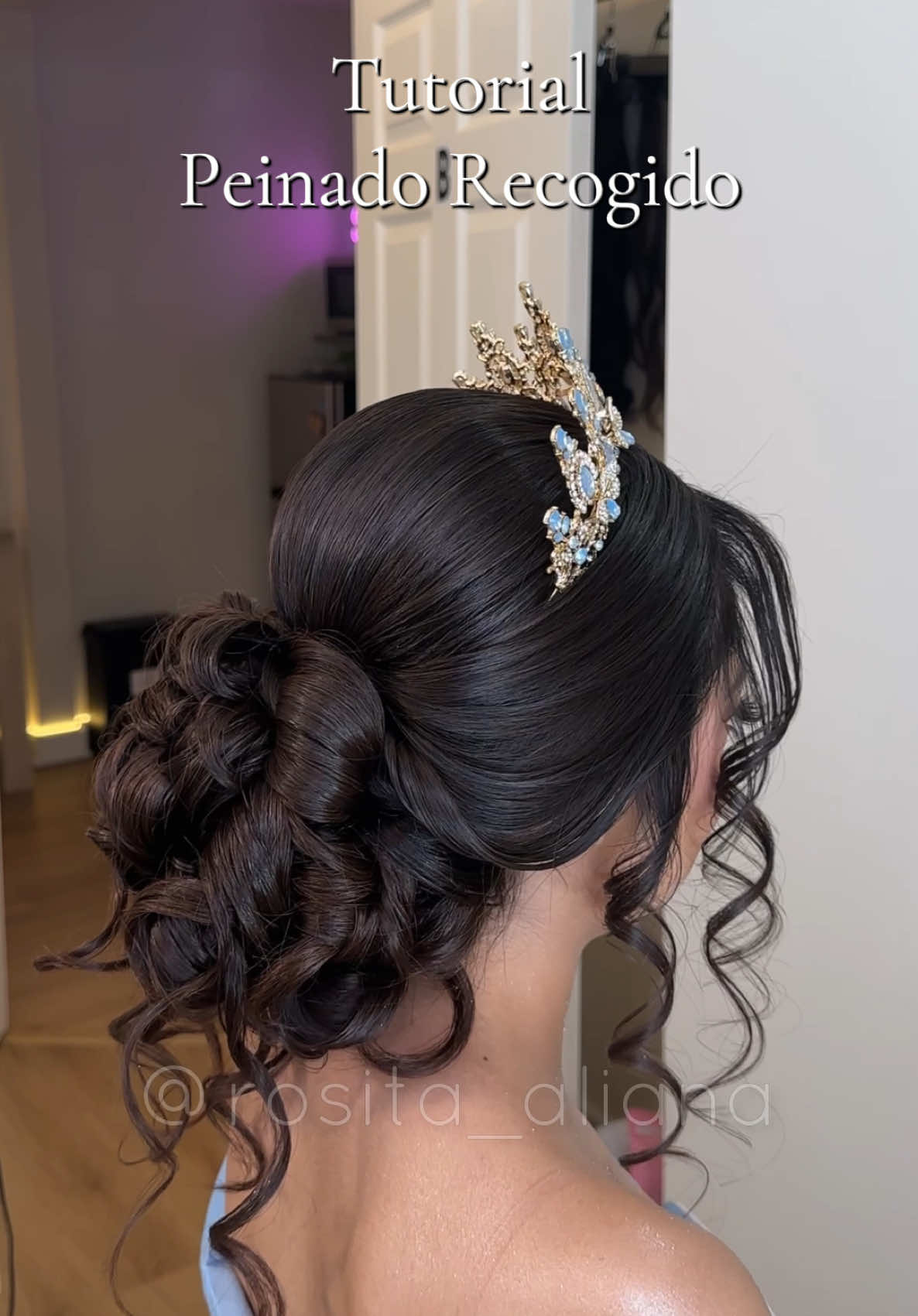 Peinado de Quinceañera 👑 #hairtutorial #updo #peinadorecogido #quince #rosita_aliana 