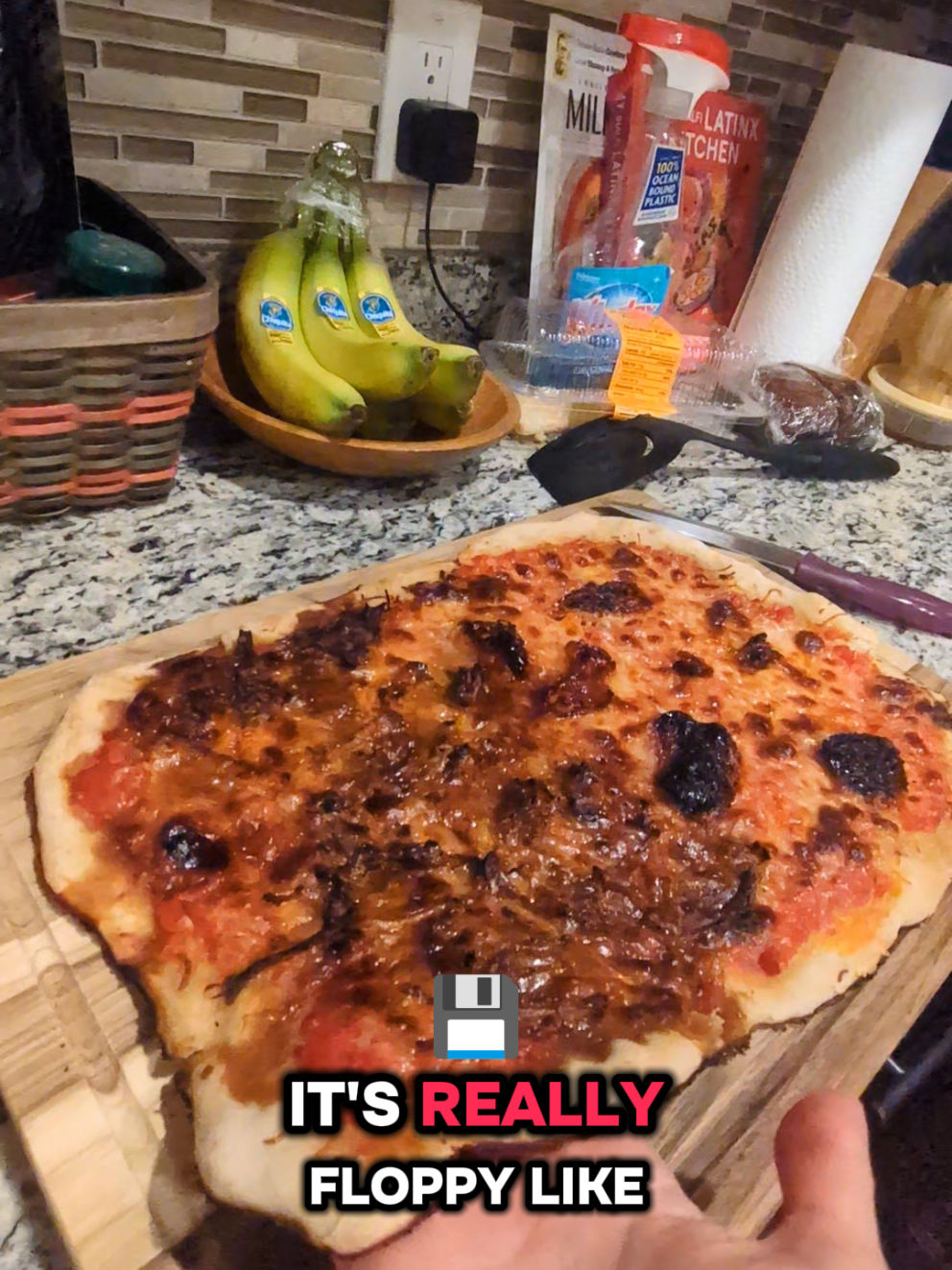 I MAY have left a cup of flour out of my pizza dough after I ran out of the kitchen to watch the storm. I swear I can cook! #bakingfail #ingredients #storm #pizzadough  #homemade 