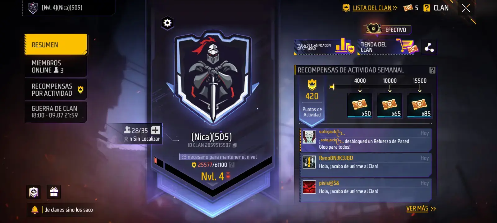 Dandole orgullo a mi clan y Amis miembros #frefire #perron 