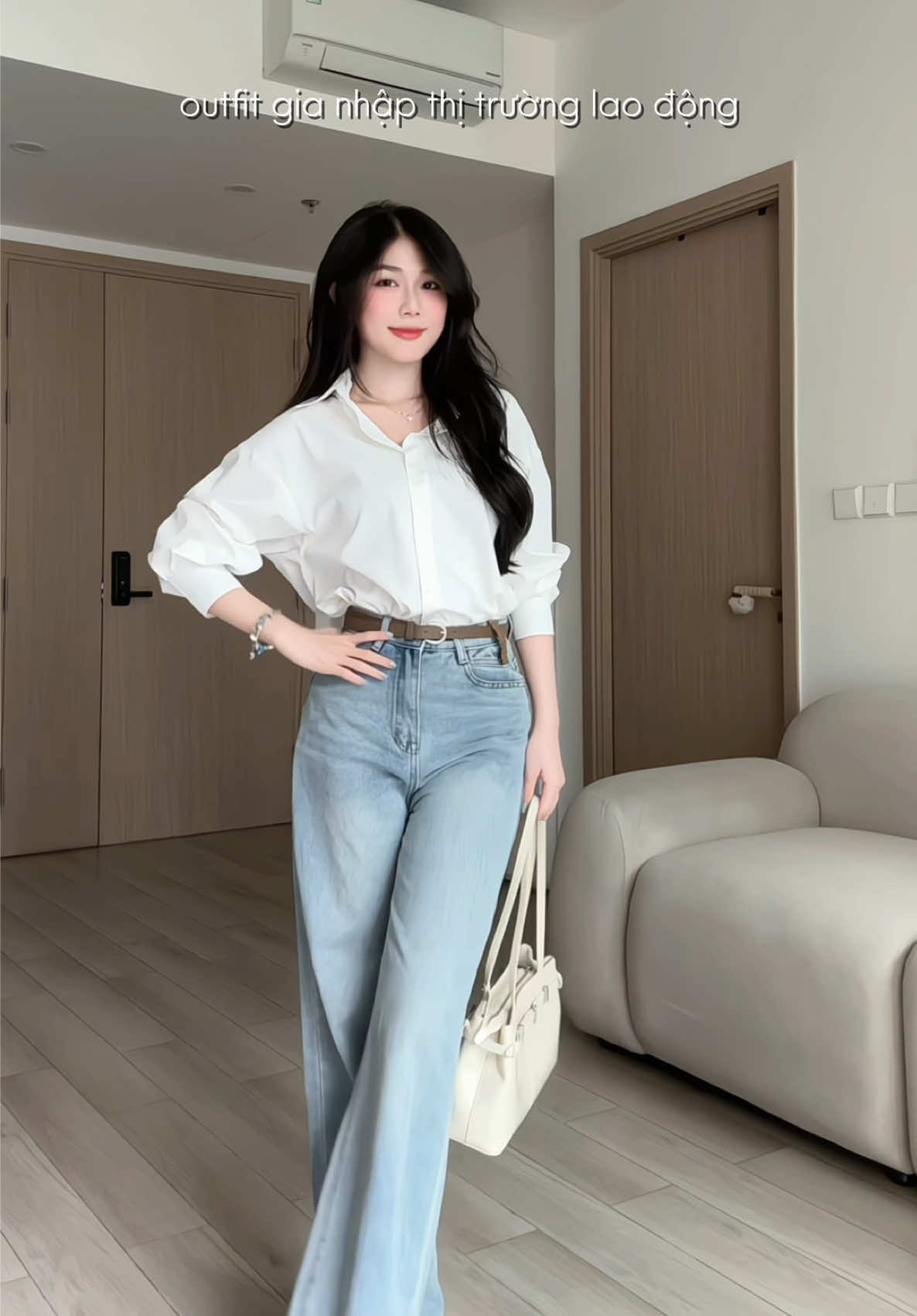 +1 em quần siêu tôn dáng lại cực kì dễ phối đồ nha #xuhuong #denim #quansuongjean #jeans 