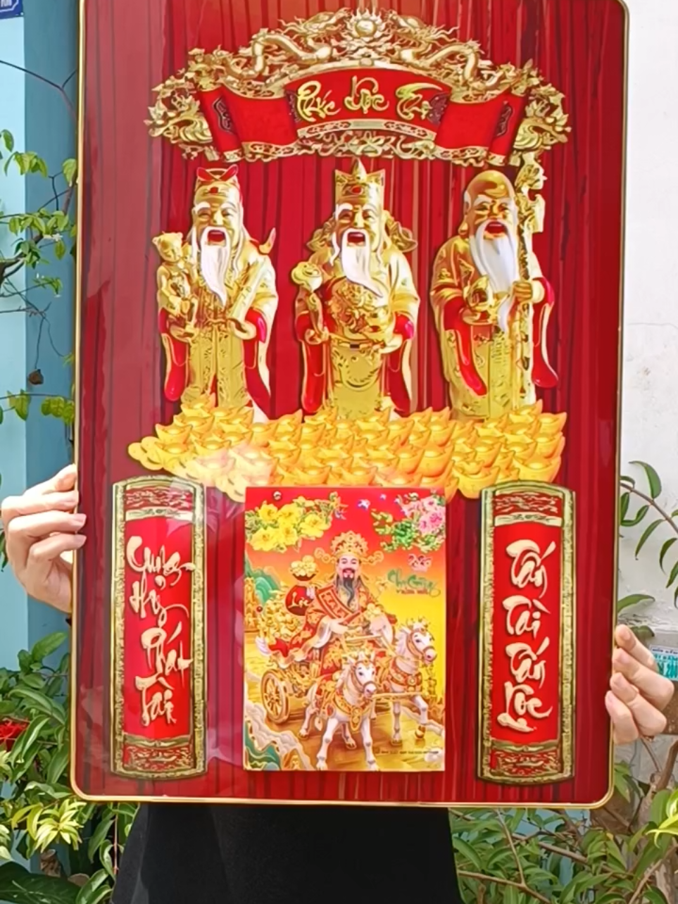 Lịch gỗ tráng gương Phúc Lộc Thọ. #tetbinhngo #tet2026 #lich2026 