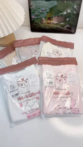 Set bộ dài tay Petit xinh yêu cho bé sơ sinh, vải mềm mịn dễ thương ♥️♥️♥️ #sosinh #xuhuongtiktok #thoitrangsosinh 
