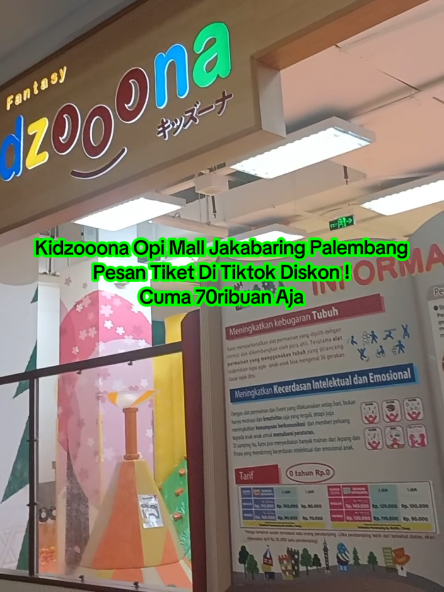 Kidzooona Opi Mall Jakabaring Palembang harga tiket cuma 70ribuan aja pesan di tiktok caranya klik tag location dipojok kiri bawah video #jelajahakhirpekan #jelajahatraksiakhirpekan #adtreego #kidzooonaopimall 