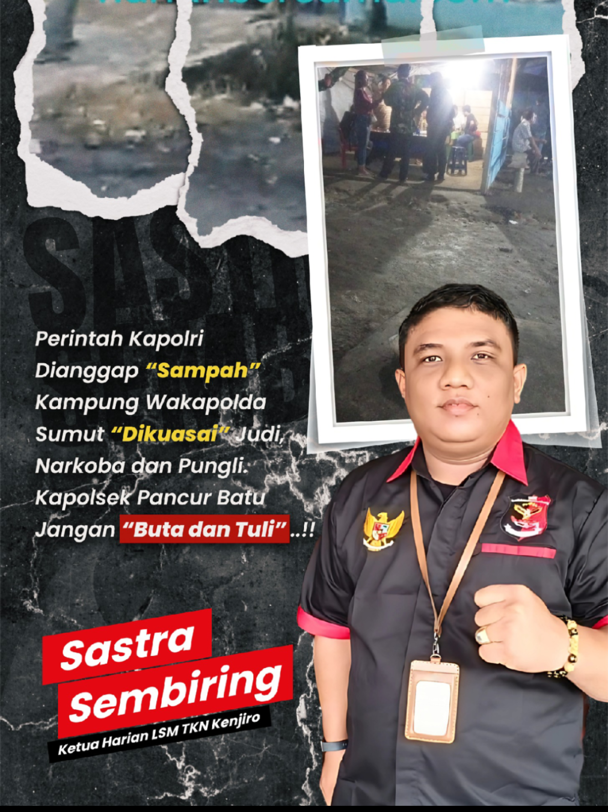 Gunakan Mata dan Telinga untuk terang melihat dan jernih mendengar. Kapolsek Pancur Batu kalau anda tidak sanggup memberi contoh sebagai penegak hukum yang baik, lebih baik tinggalkan jabatan sebagai kapolsek, masih banyak yang lebih baik dan lebih berani untuk menjalankan tugas sebagai polisi yang bermanfaat untuk institusi dan masyarakat.  Polisi, kususnya polda Sumatera Utara akan digenapi dengan polisi yang bermanfaat untuk institusi dan masyarakat. jadi hadirnya bapak sebagai ujung tombak penjaga citra polda sumut pun tidak menggenapi, maka tidak hadir pun bapak mungkin polda sumut akan lebih baik.  @Kepala Kepolisian RI  @kawanlistyo  @Abdul Karim  @humas_poldasumut  @TKN KOMPAS NUSANTARA  @mr.roberto07_15 
