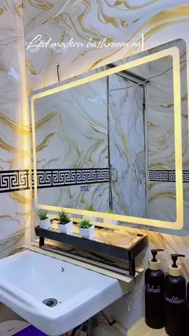 Lets transform you bathroom with this tricolor modern bathroom mirror  #LEDBathroomMirror #TriColorMirror #SmartHomeStyle #ModernBathroom #LEDLighting