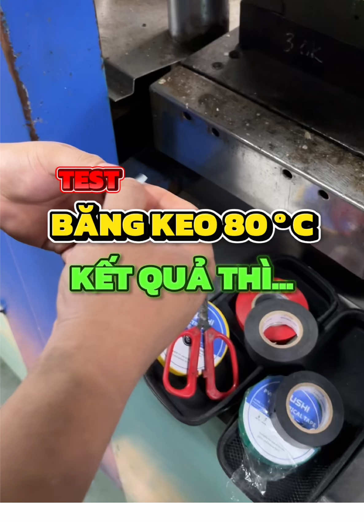 Test Băng Keo ở mức 80ºC thì sẻ ra sao? #anhthodung #thodien #diendandung #dienlanh #baotri #tips #diencongnghiep 