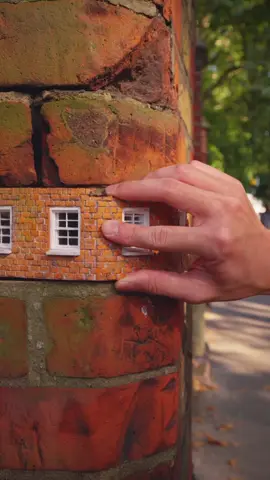 Fixing a brick wall with a brick wall. 👷🧱 #miniature #satisfying #artinstallation #publicart #vfx     