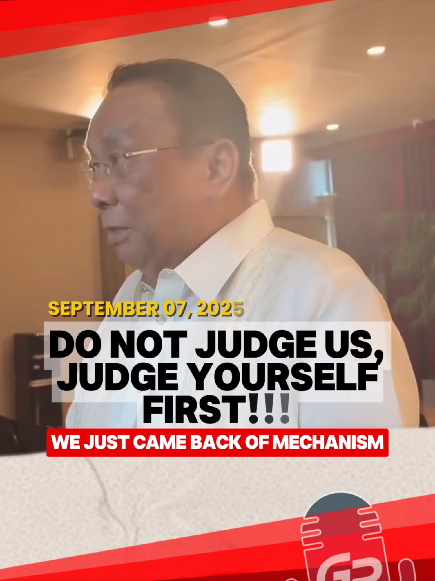 DO NOT JUDGE US, JUDGE YOURSELF FIRST!!! Executive Secretary Lucas Bersamin explained his strongly worded statement yesterday against the House, saying it is a unified statement objecting the 