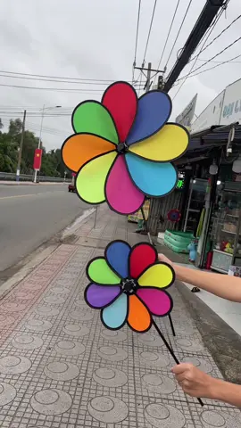 Chong chóng cầu vồng 8 cánh, trang trí xe bán caphe, decor hàng quán #chongchong #dochoichongchong #xh 