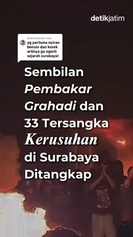 Membalas @nana Gedung Negara Grahadi di Surabaya terbakar pada Sabtu (30/8) malam. Aksi ini dipimpin oleh AEP (20), pemuda asal Maluku yang tinggal di Sidoarjo, yang sekaligus diduga sebagai eksekutor pelemparan molotov. Sebelum kejadian, AEP bersama tiga remaja lain berkumpul di Lapangan Bumi Cabean Asri, Sidoarjo. Mereka sepakat membuat lima bom molotov untuk digunakan saat unjuk rasa di Grahadi. Setelah itu, mereka berangkat ke Surabaya dan bergabung dengan lima remaja lainnya.  Kerusuhan pecah sekitar 21.00 WIB yang bermula dari lemparan batu lalu berlanjut dengan pelemparan molotov. Selain AEP, polisi menetapkan delapan tersangka lain, sebagian besar masih anak-anak. Mereka berperan berbeda-beda, mulai dari ikut membuat bom, melempar batu, memprovokasi massa, hingga menjarah. Secara total, Polrestabes Surabaya mengamankan 315 orang dalam kerusuhan pada 29–30 Agustus 2025. Dari jumlah itu, 33 orang ditetapkan tersangka: 27 dewasa ditahan, sementara 6 anak menunggu pemeriksaan Bapas. Mereka diduga terlibat dalam pembakaran Grahadi, Polsek Tegalsari, serta perusakan 29 pos lalu lintas di Surabaya.  #detikjatim #infojatim #fyp #fypage #fypdong 