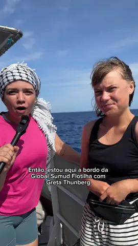 On board Global Sumud Flotilla with Greta Thunberg  #globalsumudflotilla #breakthesiege #freepalestine #wesail 