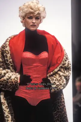 Dolce and Gabbana Fall 1991 ready to wear looks that serve #fashiontiktok #iconicdress #iconicrunways #fashionarchive #90smodel 