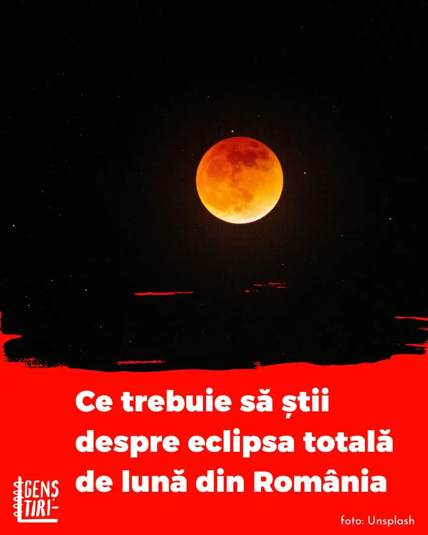 În noaptea de 7 spre 8 septembrie vei putea vedea pe cer fenomenul cunoscut sub numele de „Luna Sângerie”. Eclipsa începe în jurul orei 20:00 și va atinge faza maximă la 21:11, ora României. Eclipsa durează aproximativ o oră și jumătate, timp în care discul lunar va căpăta o nuanță roșiatică spectaculoasă. E ultima eclipsă totală de Lună vizibilă din România în 2025, următoarea fiind programată abia în 2029. Află mai multe din știrea de mai sus. #Genștiri #tineri #știri #eclipsa