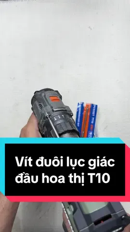 Bộ vít đuôi lục giác đầu hoa thị T10 mở ốc vít máy khoan pin #VinhDC 