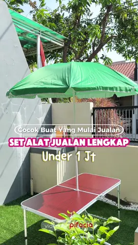 Set Alat Jualan Yang Cocok Buat Yang Baru Mulai Jualan 😍👍🏻 . #setalatjualan #mejalipat #mejalipatjualan #payungjualan #payungjualanjumbo  