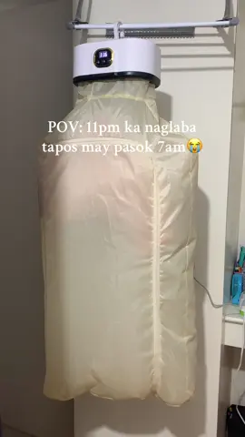 Pov: 11pm ka naglaba tapos may pasok ka nang 7am😭wag ka nang ma stress ✨hanging dryer lang ang sagot✨❤️❤️#portabledryer #laundrytips #dryer #portablewashingmachine #portablewasher 