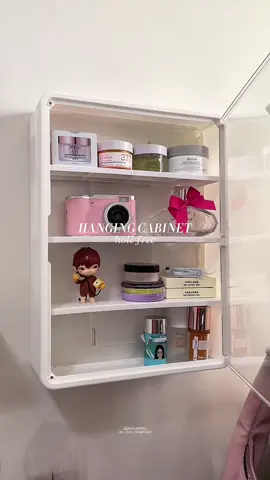Maximize your space in style! This free-hole hanging cabinet organizer keeps everything neat, accessible, and clutter-free. Perfect for your kitchen, bathroom, or closet!  #hangingcabinet #wallmountedorganizer #storage #skincareorganizer #makeuporganizer 