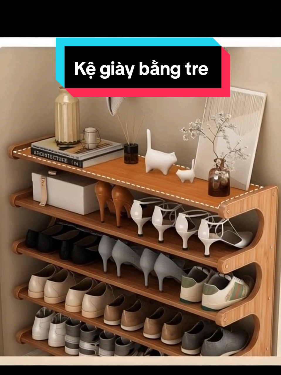 Kệ giày bằng tre #kegiay #kegiaydep #kegiaydepdanang #kegiaydanang #giadungtienich 