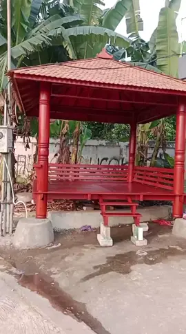 Gazebo minimalis kayu kelapa ukuran 3x3 pemasangan di Limo Depok Jabar.. #jeparainteriordesain #gazebo #gazebotaman #gazebogardens #fypviraltiktok🖤シ゚☆♡ 
