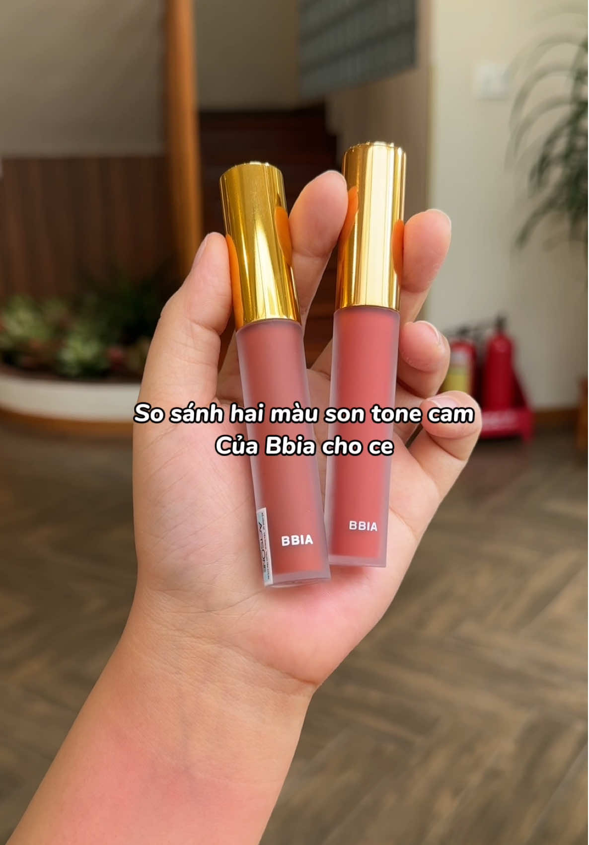 So sánh hai màu son tone cam nhà Bbia #gialoi #gialoicosmetic #bbia #bbia12 #bbia17 