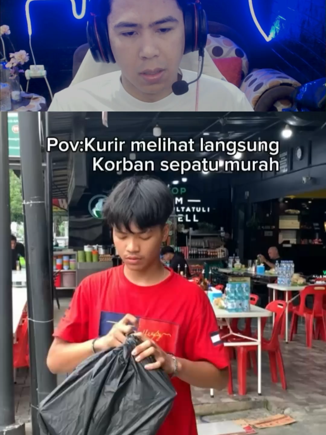 POV : kurir melihat langsung korban sepatu murah🗿 #shorts #reaction