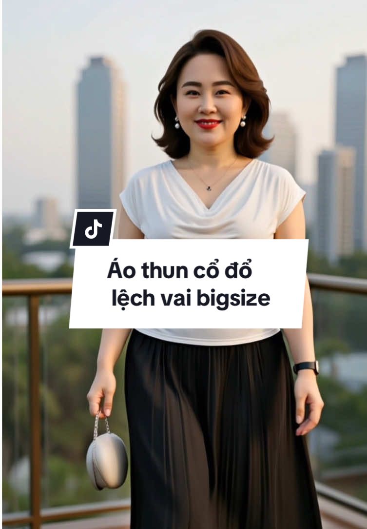 Áo thun cổ đổ lệch vai bigsize 38-80 ký , tôn dáng che khuyết điểm , vải co giãn , thoải mái #thoitrangnu #aothunnu #aothunbigsize #thoitrangbigsize #thoitrangtrungnien 