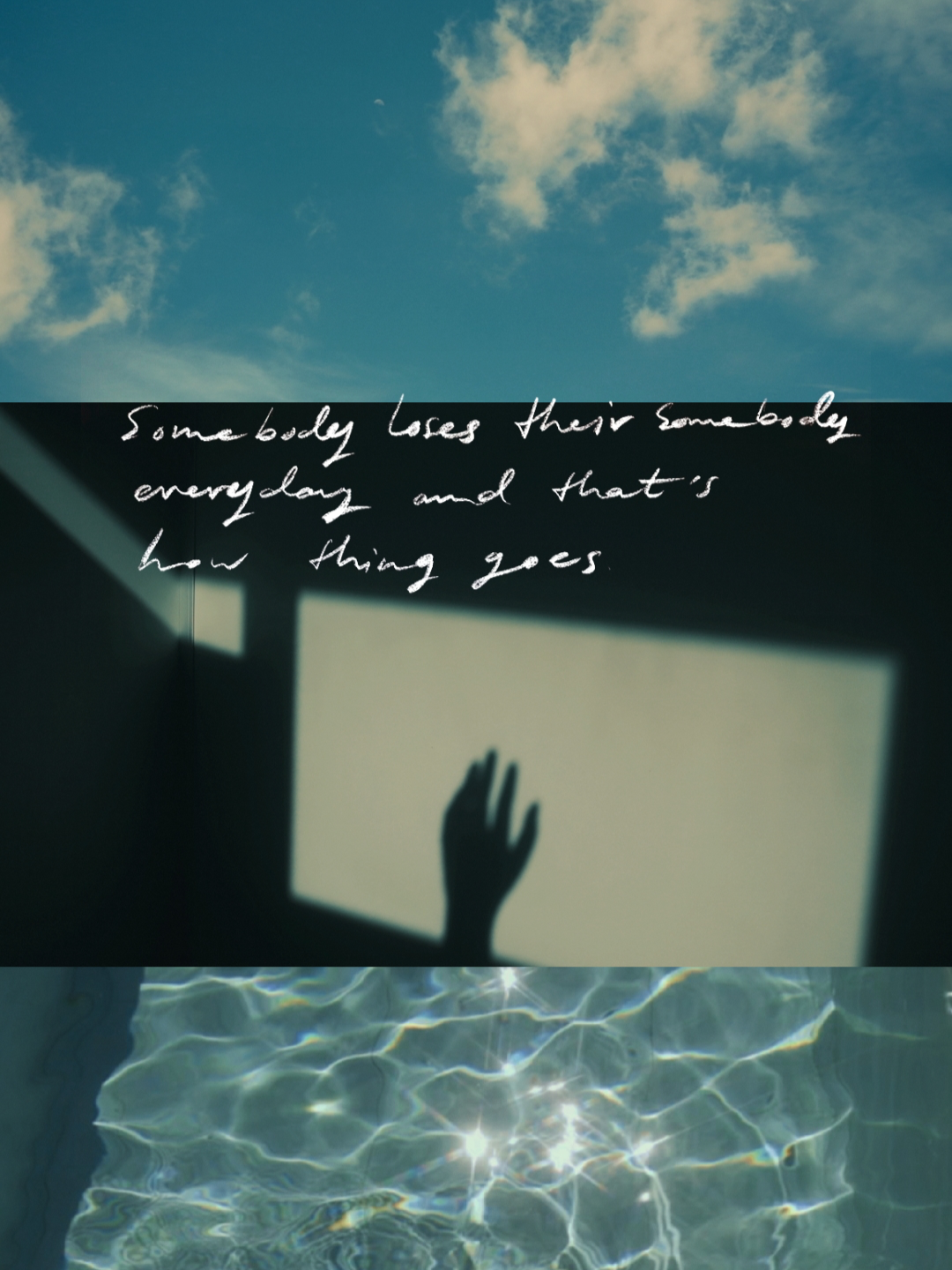 บางบทในชีวิต อาจเป็นการ ปล่อยใครบางคนออกไป ปล่อยบางสิ่งไป เพื่อให้ชีวิตได้เดินหน้าต่อ ในทุกๆ วัน ปล่อยตัวเองให้เป็นอิสระจากอดีต จากความทรงจำในอดีต จากความคิดถึงใครบางคน จากความเจ็บปวด ที่เคยผ่านมา ก้าวออกมา แล้วเริ่มต้นวันใหม่ ให้อภัยแล้วจากมา เป็นตัวเองในเวอร์ชั่นที่รักตัวเองมากขึ้น