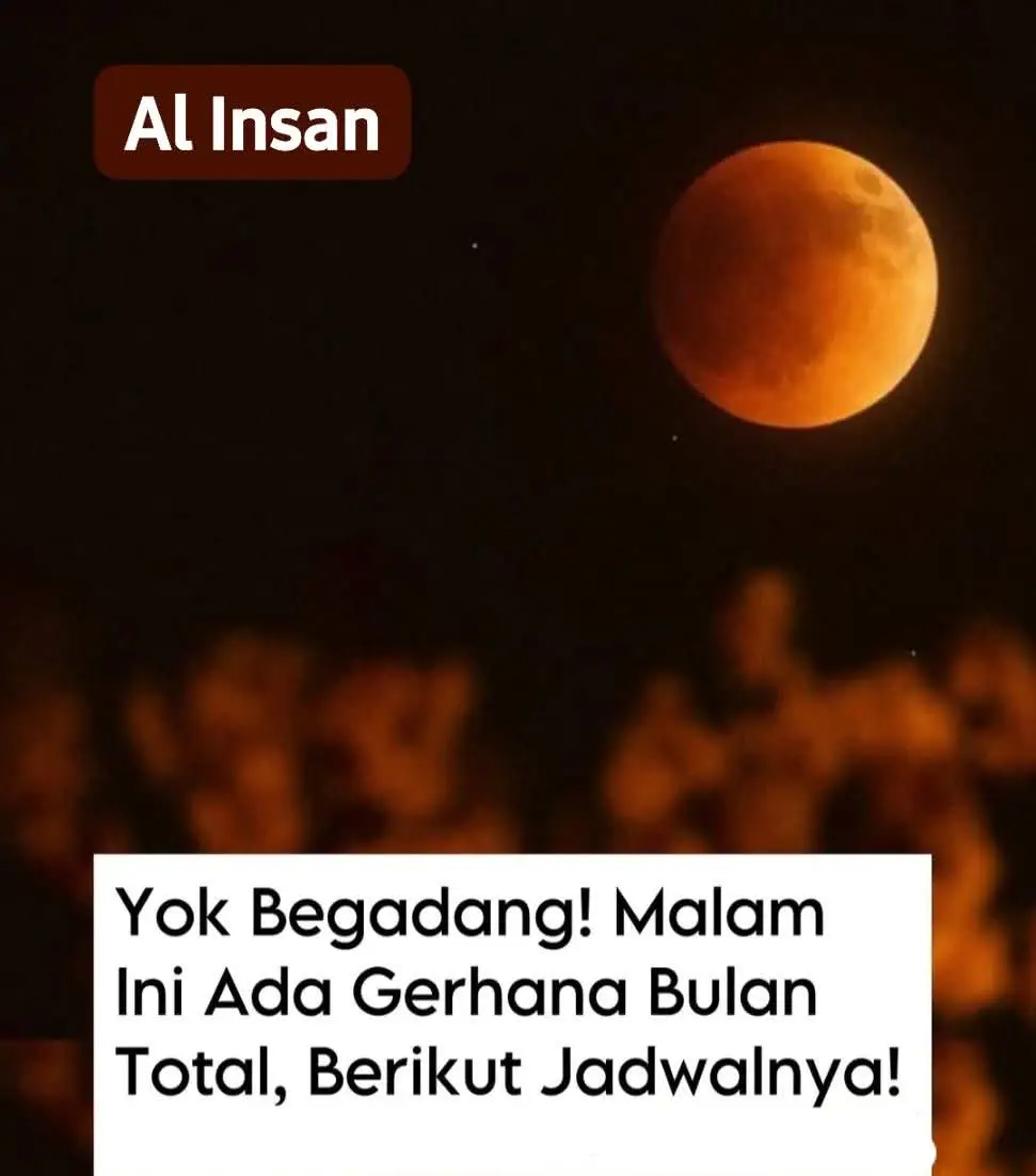 Gerhana Bulan Total atau Blood Moon akan menghiasi langit malam ini, Minggu 7 September 2025 hingga dini hari Senin 8 September. Fenomena langka ini bisa disaksikan di hampir seluruh wilayah Indonesia, termasuk Bekasi, dengan penampakan bulan yang tampak memerah akibat cahaya Matahari yang dibiaskan atmosfer Bumi. Berikut jadwal lengkap fase gerhana dalam waktu Indonesia Barat (WIB): Penumbra mulai: 22.26 WIB Gerhana sebagian mulai: 23.26 WIB Gerhana total mulai: 00.30 WIB Puncak gerhana: 01.11 WIB Gerhana total berakhir: 01.53 WIB Gerhana sebagian berakhir: 02.56 WIB Penumbra berakhir: 03.56 WIB Puncak gerhana sekitar pukul 01.11 WIB akan menampilkan bulan berwarna merah dramatis yang berlangsung lebih dari satu jam. Momen ini bisa disaksikan langsung dengan mata telanjang, atau diabadikan dengan kamera untuk hasil yang lebih memukau #promoseruweekend #200kviews #tiktok #videotiktok 