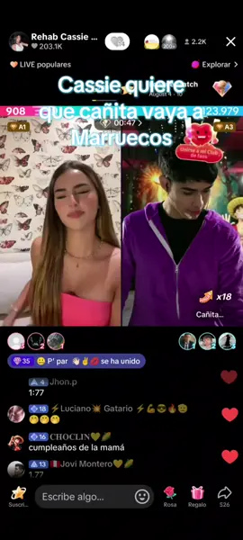 Cassie quiere  que cañita vaya a  Marruecos 