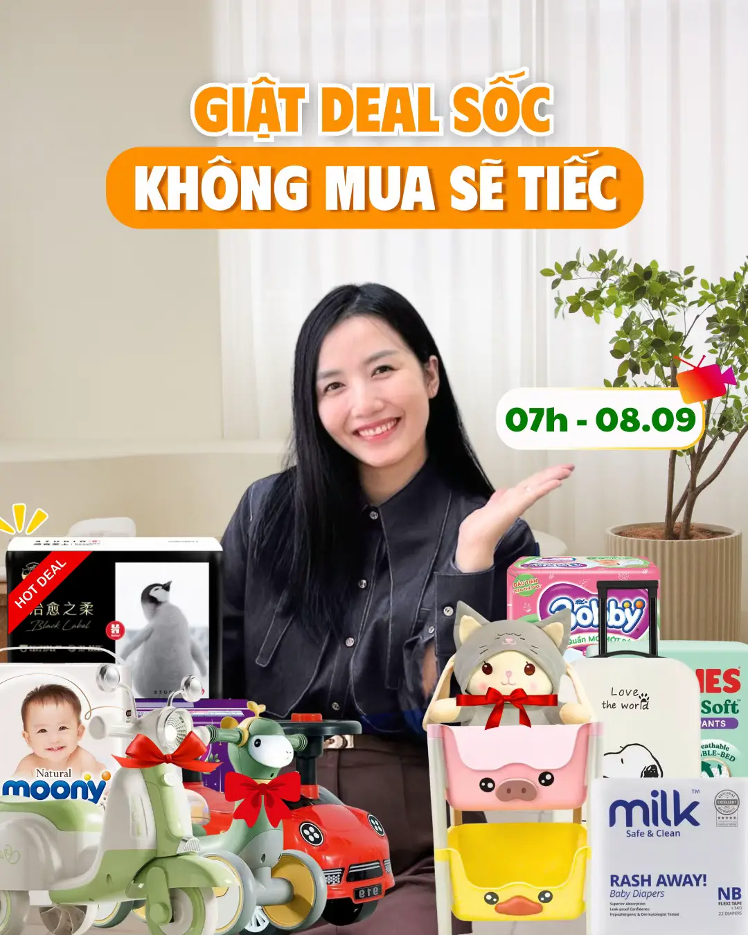 Sẵn sàng săn deal bỉm giá siêu hời kèm quà độc quyền trong livestream của mẹ min nha các mẹ #mebim #meminhmin #dcgr #mevabe #bimsua 