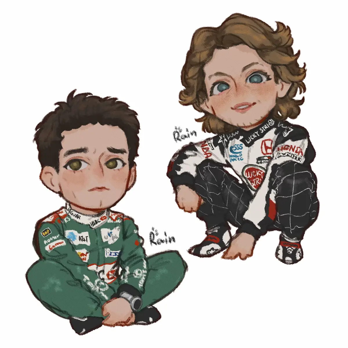 Summary of my art posted by speed painting #f1 #markwebber #jensonbutton #checoperez #georgerussell 