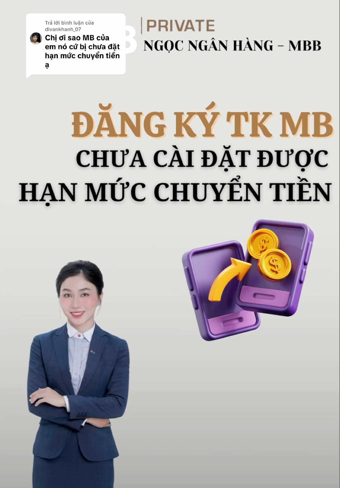 Trả lời @divankhanh_07 nếu bạn chưa cài đặt hạn mức chuyển tiền, hãy làm theo hướng dẫn nhé.  📍 Trường hợp gặp lỗi không cài đặt được tuyệt đối không nghe theo hướng dẫn của người lạ hoặc dịch vụ hỗ trợ. ❌ ✅ Mang CCCD đến quầy để được hỗ trợ khắc phục lỗi để an toàn cho tài khoản nhé!  #genz #taikhoannganhang #mbbank #banking #fyp 