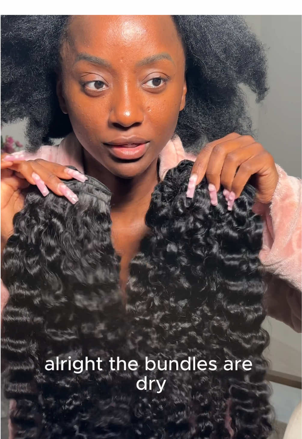 Burmese bundles finally in my hands 🪮🚿@Wequeen store ✨#curlyhair #fyp 
