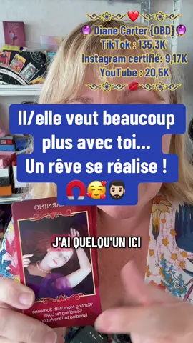 Il/elle veut beaucoup plus avec toi… Un rêve se réalise ! 🧲🥰🧔🏻‍♂️   Ne prends que ce qui résonne  pour toi. Reste à l’écoute de ton intuition. Cette vidéo est pour le collectif.  Si tu veux une consultation privée, réserve sur mon site Internet : https://oracles-diane.com     #T#TirageViralT#TirageTikToksynchronicitéAmoureuse#SynchronicitéAmoureusecartesmagiques 