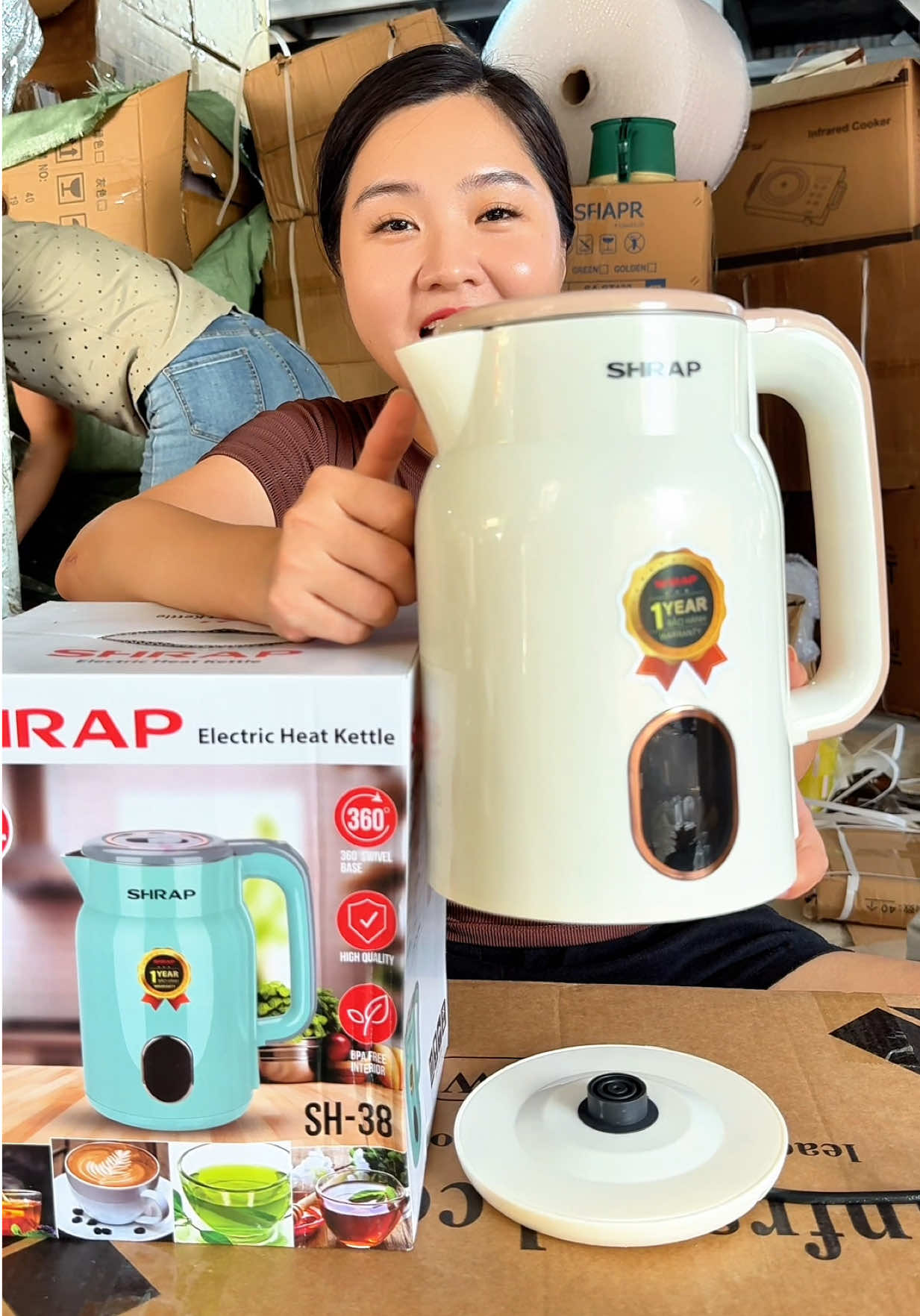 (Loại 1) Ấm Siêu Tốc SH-38, dung tích 2 lít, tự ngắt khi sôi. #amsieutoc #xuhuong #bongbuongbinh 
