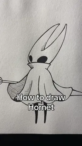 How to draw Hornet from Hollow Knight! #art #artistsoftiktok #drawing #hornet #hollowknight  how to draw Hornet Hollow knight art drawing tutorial 