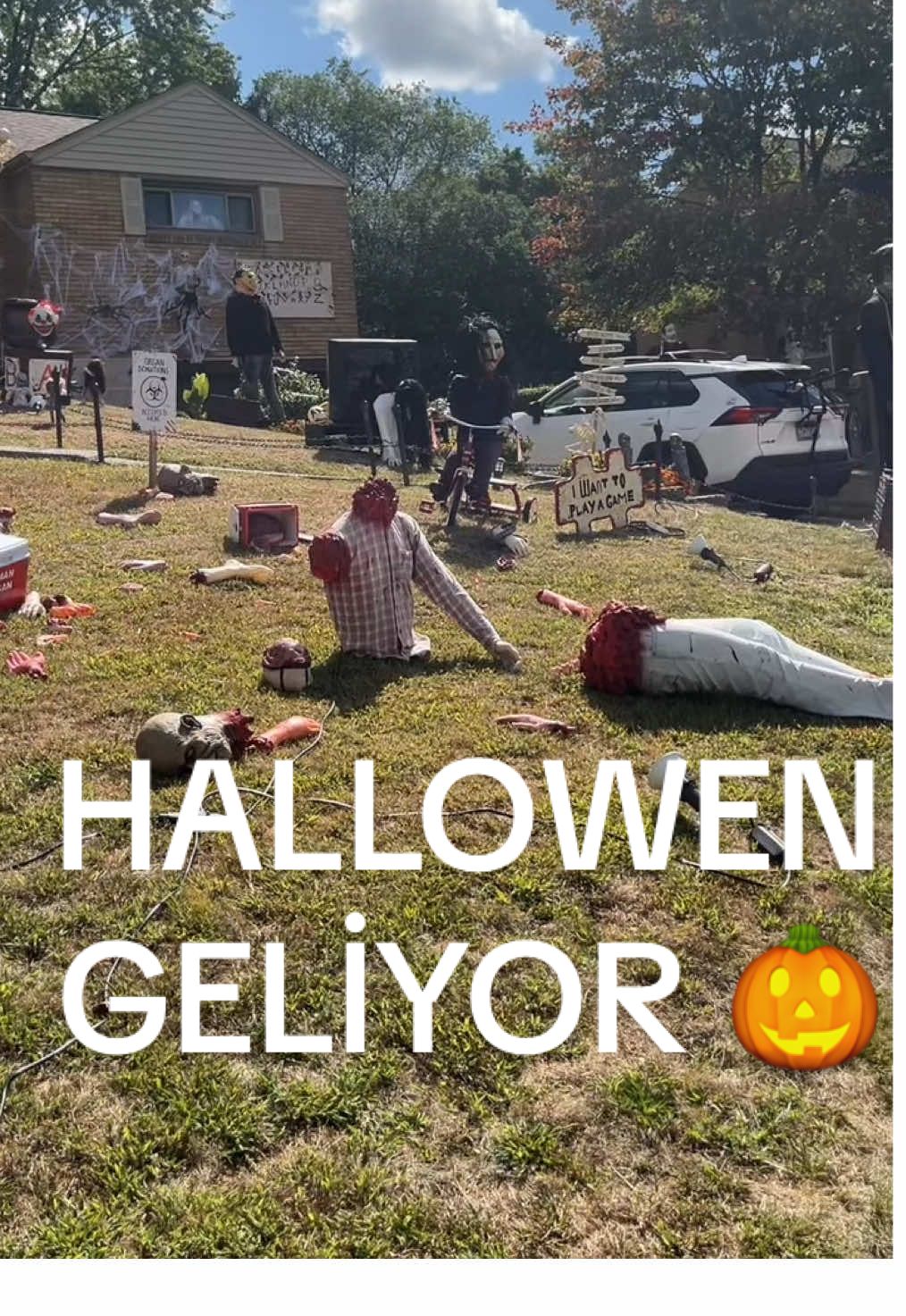 Cadılar bayramına 55 gün kalmış şimdiden süslemeler başladı  #halloween #cadılarbayramı #amerika #amerika🇺🇸 #amerikadayaşam 