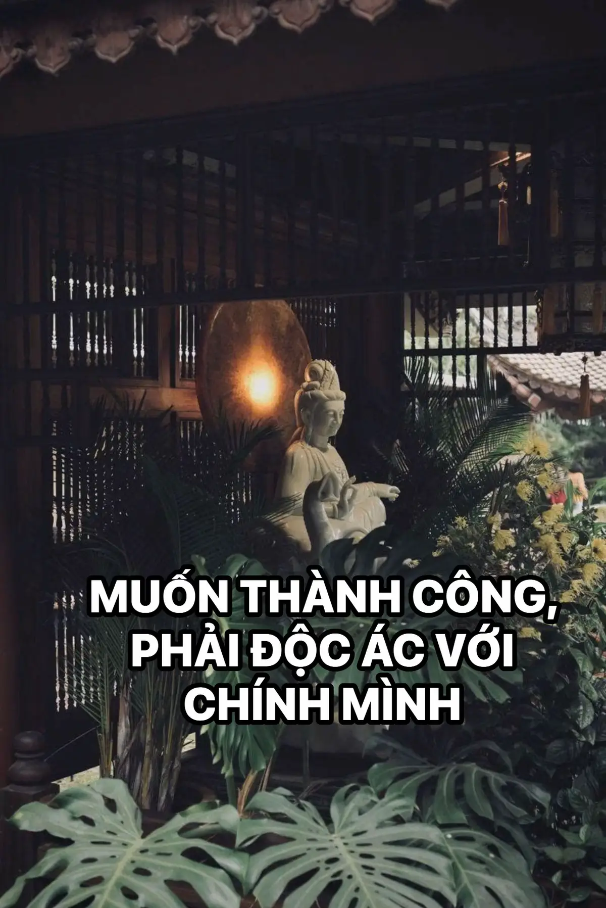 MUỐN THÀNH CÔNG, PHẢI ĐỘC ÁC VỚI CHÍNH MÌNH Thế gian ai cũng muốn thành công, Nhưng mấy ai đủ dũng khí sống khắc nghiệt với bản thân? Kẻ mộng mị thì mơ, đã thở trách đời. Người tỉnh táo thì nỗ lực, tự nhủ vô vàn điều mà sửa chính mình. Bởi kẻ khiến ta lỡ hẹn với vinh quang, nhiều khi… không phải là hoàn cảnh, mà là cái 