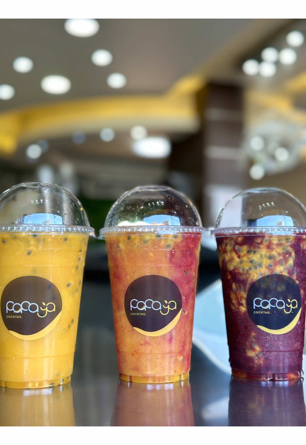 ⁨	٣ ميكسات PASSION … وكل ميكس أطيب من التاني! أي وحدة بتختارو؟ 🍓🥭🫐 #papayacocktail #passionfruit #mango #strawberry #blackberry 