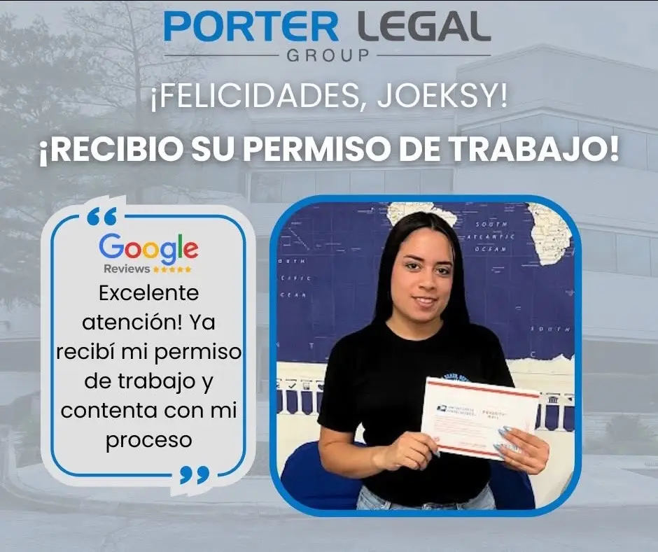 🦅 ¡Felicidades a nuestros clientes que recibieron sus Green Cards y Permisos de Trabajo para sus familias esta semana! 📲 ¡Llámenos para ser el proximo celebrado aquí! Dallas: 972-400-2177 Los Angeles: 747-262-4399 🗓️Para hacer una consulta por medio de nuestro calendario visite: https://porterlegalgroup.cliogrow.com/book #felicidad #congratulations #plg #greencard #inmigracion 